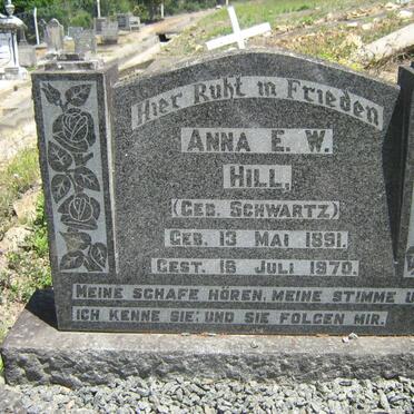 HILL Anna E.W. nee SCHWARTZ 1891-1970
