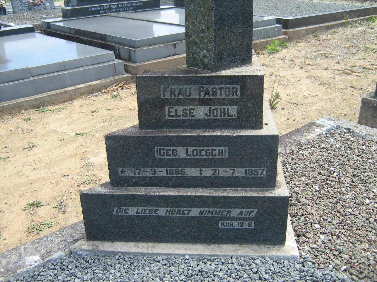 JOHL Else nee LOESCH 1885-1957