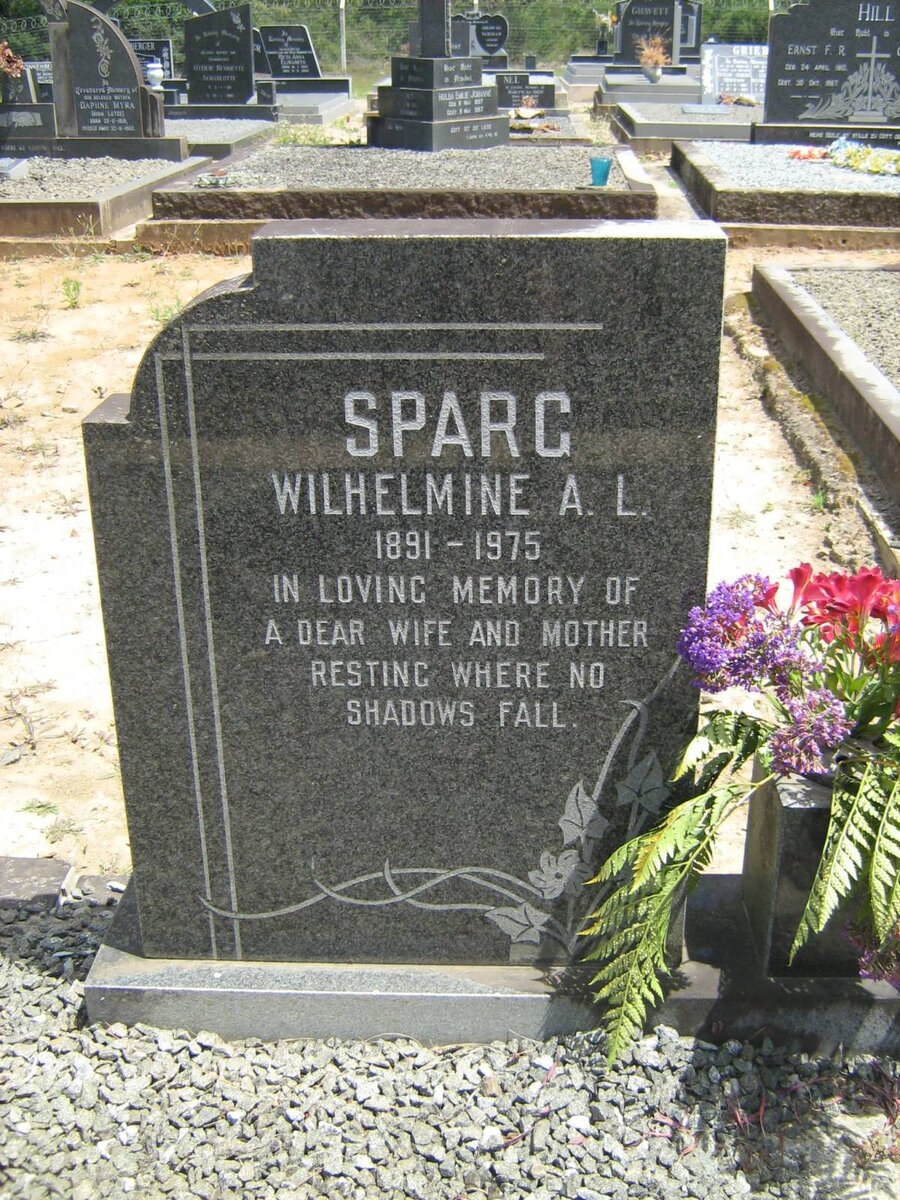 SPARG Wilhelmine A.L. 1891-1975