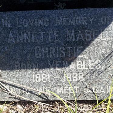 CHRISTIE Annette Mabel nee VENABLES 1881-1968