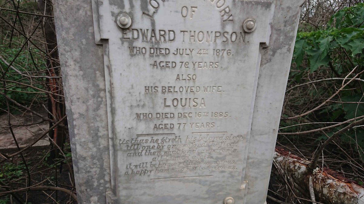 THOMPSON Edward -1876 &amp; Louisa -1885