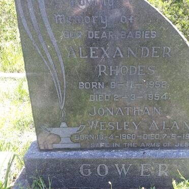 GOWER Alexander Rhodes 1952-1954 :: GOWER Jonathan Wesley Alan 1960-1960