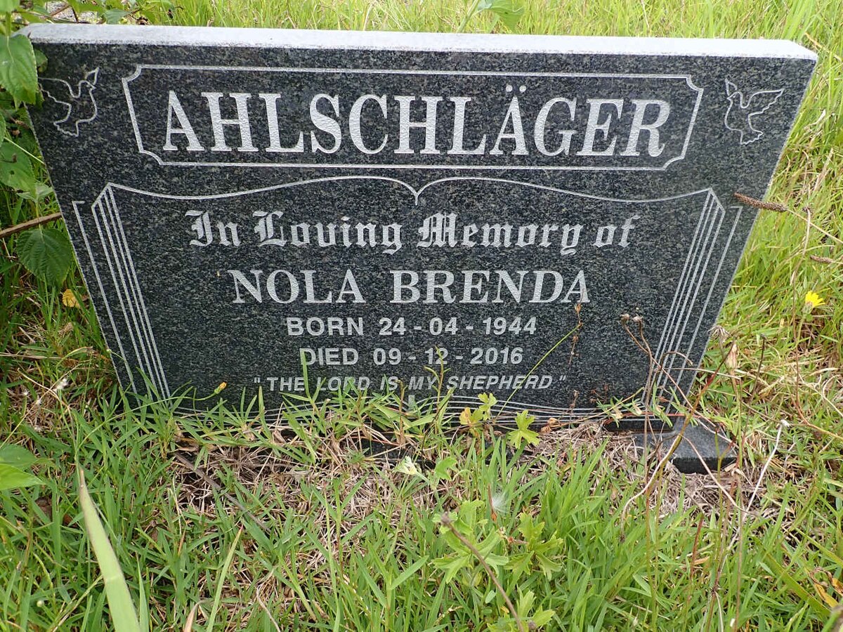 AHLSCHLAGER Nola Brenda 1944-2016