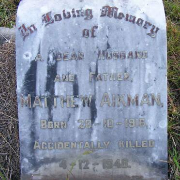 AIKMAN Matthew 1916-1948