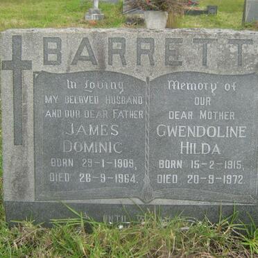 BARRETT James Dominic 1909-1964 &amp; Gwendoline Hilda 1915-1972