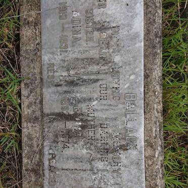 BALLACK Hugo 1883-1962 &amp; Emma 1882-1974 :: BALLACK Adina 1910-1931