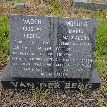 BERG Douglas Cedric, van der 1916-1994 &amp; Maria Magdalena 1917-