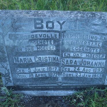 BOYCE Sara Johanna 1893-1955 :: BOYCE Maria Christina 1917-1972