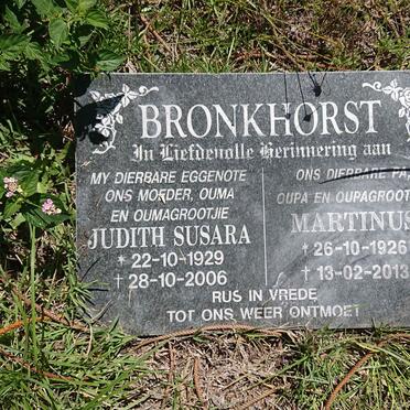 BRONKHORST Martinus 1926-2013 &amp; Judith Susara 1929-2006