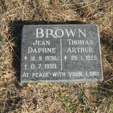 BROWN Thomas Arthur 1929- &amp; Jean Daphne 1936-1999