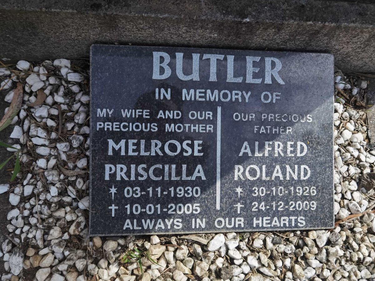 BUTLER Alfred Roland 1926-2009 & Melrose Priscilla 1930-2005