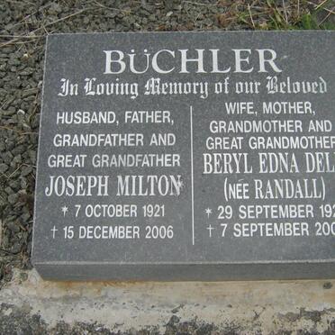 BÜCHLER Joseph Milton 1921-2006 &amp; Beryl Edna Dell RANDALL 1923-2009