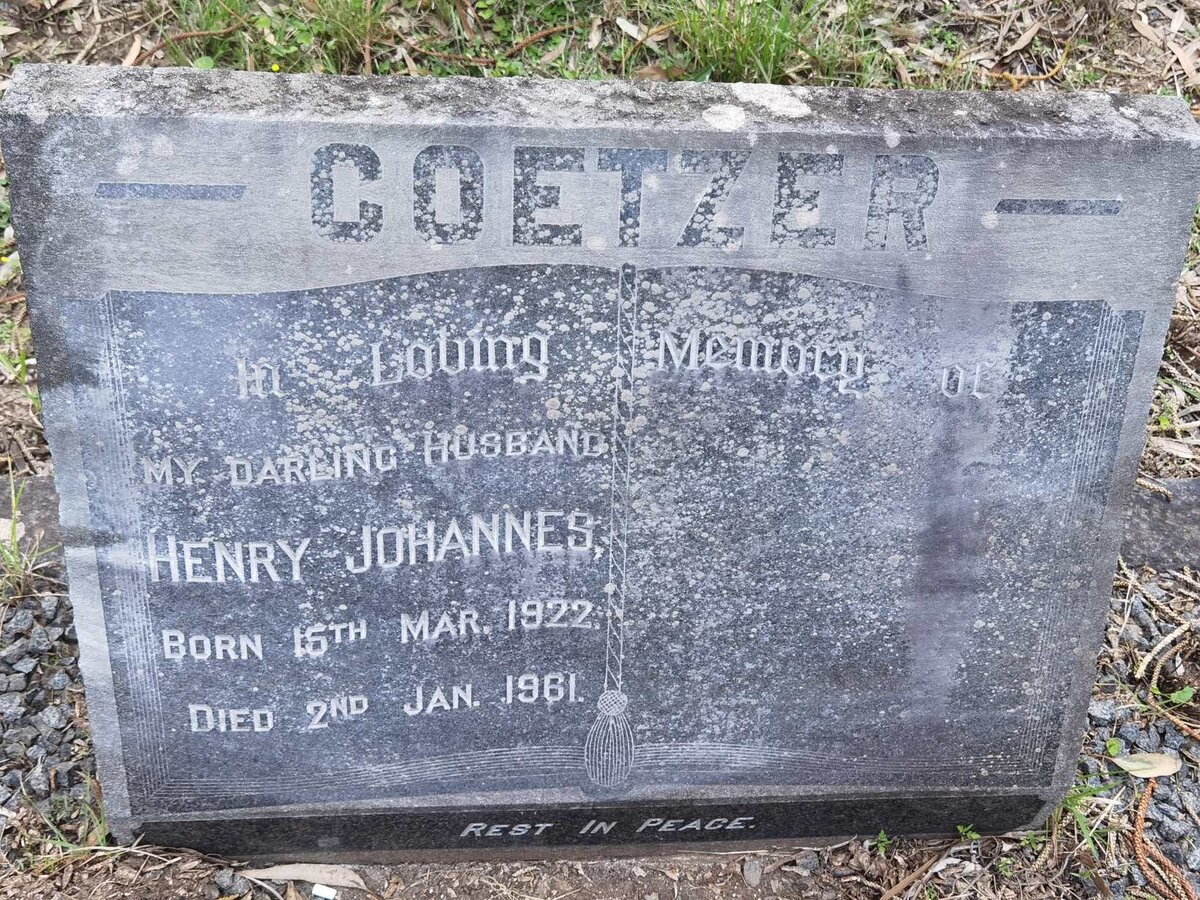 COETZER Henry Johannes 1922-1961