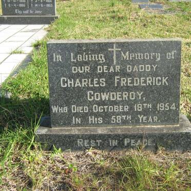 COWDEROY Charles Frederick -1954