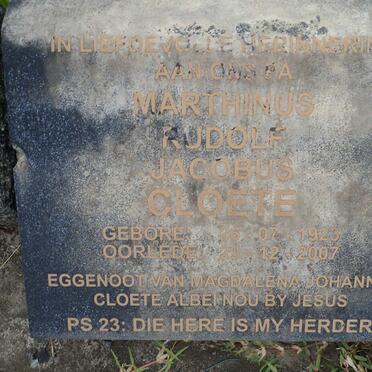 CLOETE Marthinus Rudolf Jacobus 1923-2007