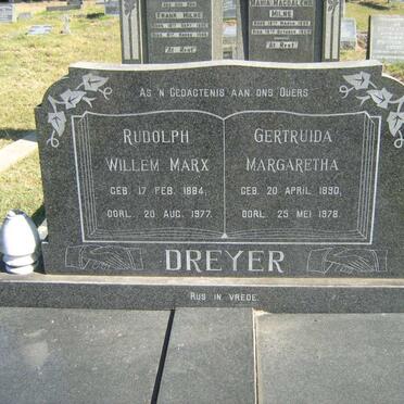 DREYER Rudolph Willem Marx 1884-1977 &amp; Gertruida Margeretha 1890-1978