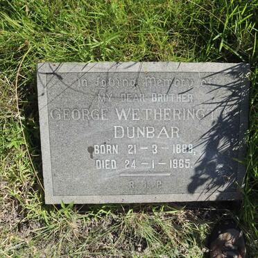 DUNBAR George Wetherington 1889-1965