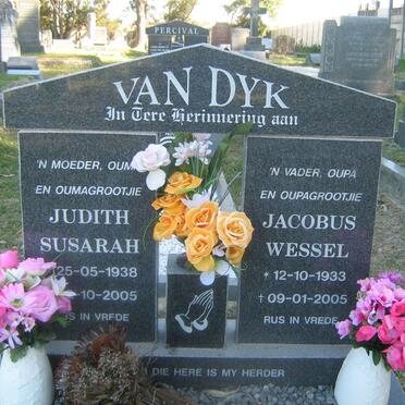 DYK Jacobus Wessel, van 1933-2005 &amp; Judith Susarah 1938-2005 