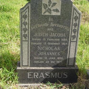 ERASMUS Nicholas Johannes 1890-1970 &amp; Judith Jacoba 1898-1964