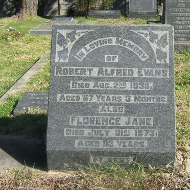 EVANS Robert Alfred -1938 &amp; Florence Jane -1973