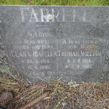 FARRELL Thomas William 1914-1983 &amp; Clara Isabella 1916-1980