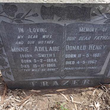 FRAZER Donald Henry 1881-1962 & Minnie Adelaide SMITH 1884-1960