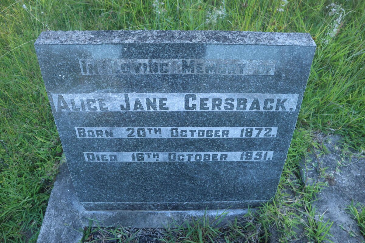 GERSBACK Alice Jane 1872-1951