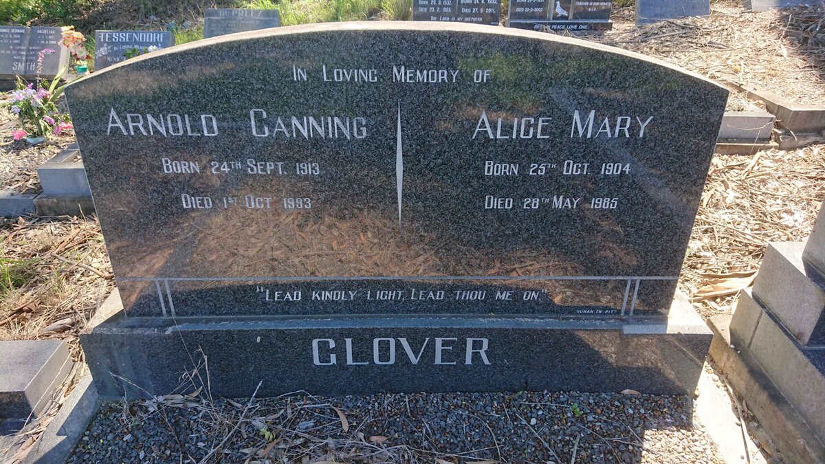 GLOVER Arnold Canning 1913-1983 &amp; Alice Mary 1904-1985