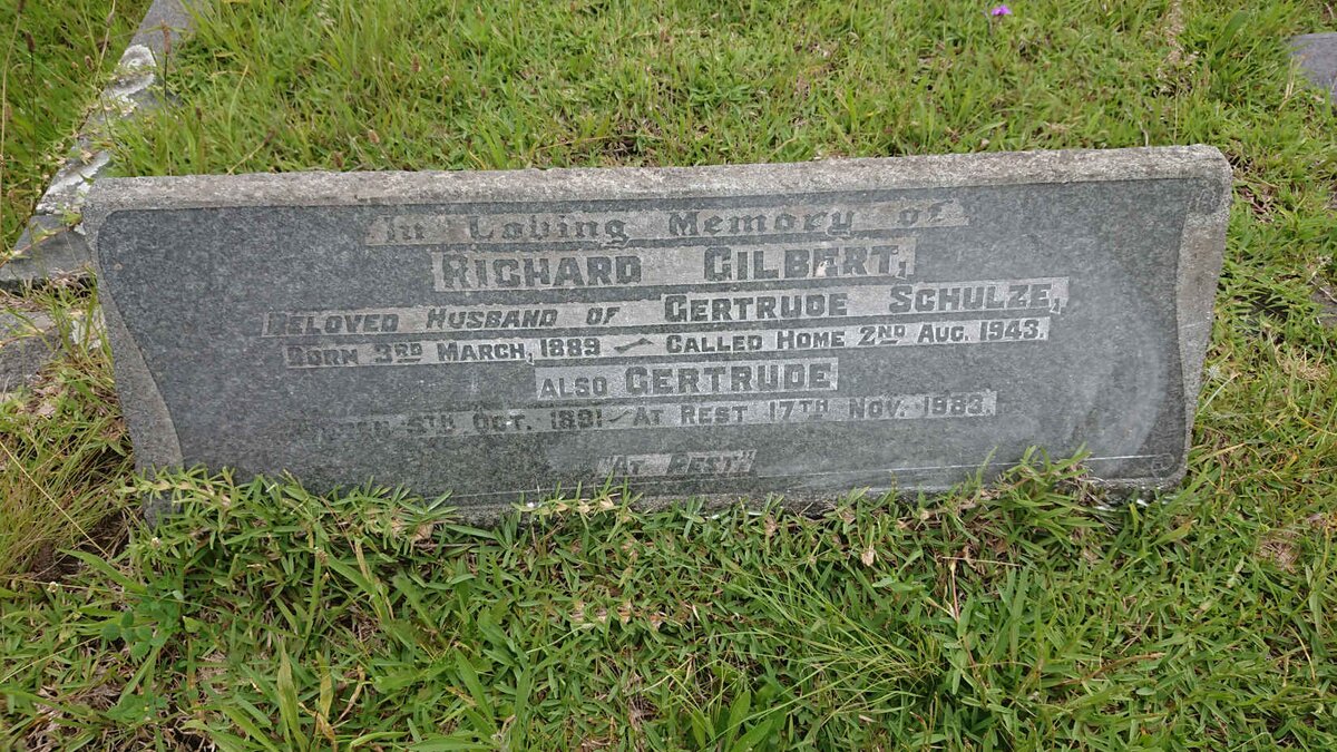 GILBERT Richard 1889-1943 &amp; Gertrude SCHULZE 1891-1983