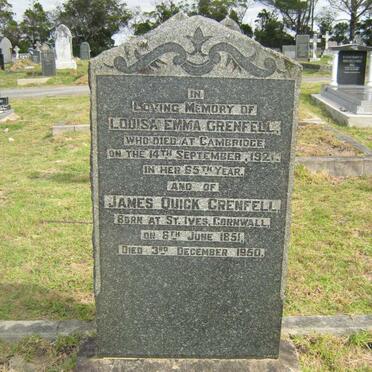 GRENFELL James Quick 1851-1950 &amp; Louisa Emma -1921
