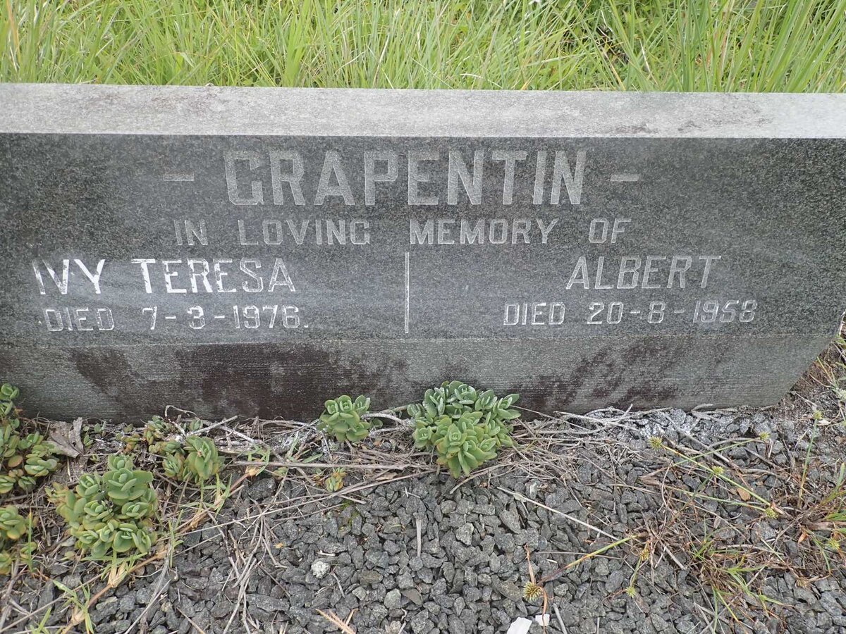 GRAPENTIN Albert -1958 &amp; Ivy Teresa -1976