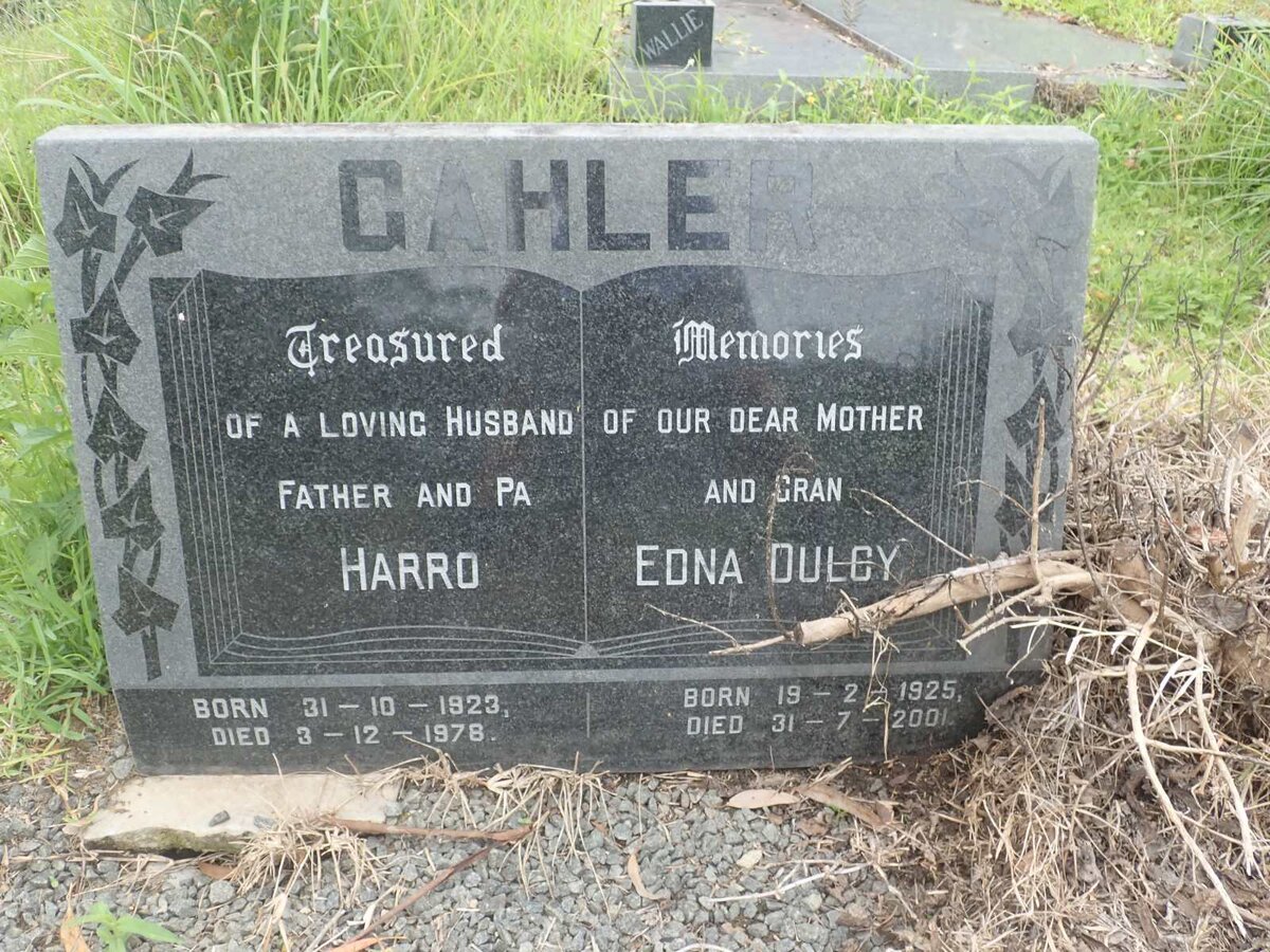 GAHLER Harro 1923-1978 &amp; Edna Dulcy 1925-2001