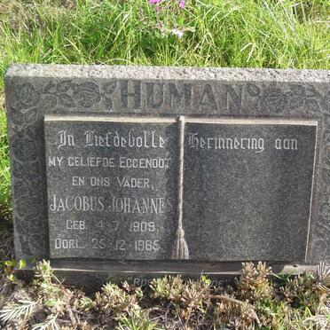 HUMAN Jacobus Johannes 1909-1965
