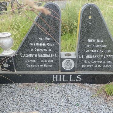 HILLS Johannes Hendrik 1929-1981 &amp; Elizabeth Magdalena 1928-2014