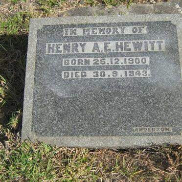 HEWITT Henry  A.E. 1900-1943