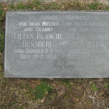 HENSBERG Julius Albert 1899-1970 &amp; Lilian Blanche COOMBES 1901-1982