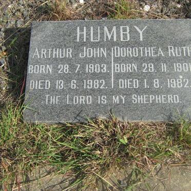 HUMBY Arthur John 1903-1982 &amp; Dorothea Ruth 1901-1982