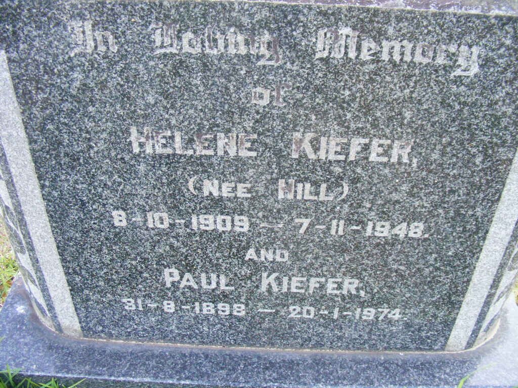 KIEFER Paul 1898-1974 &amp; Helene HILL 1909-1948