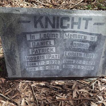 KNIGHT Daniel Patrick Morris 1920-1960 & Dorris Loreen 1928-2002