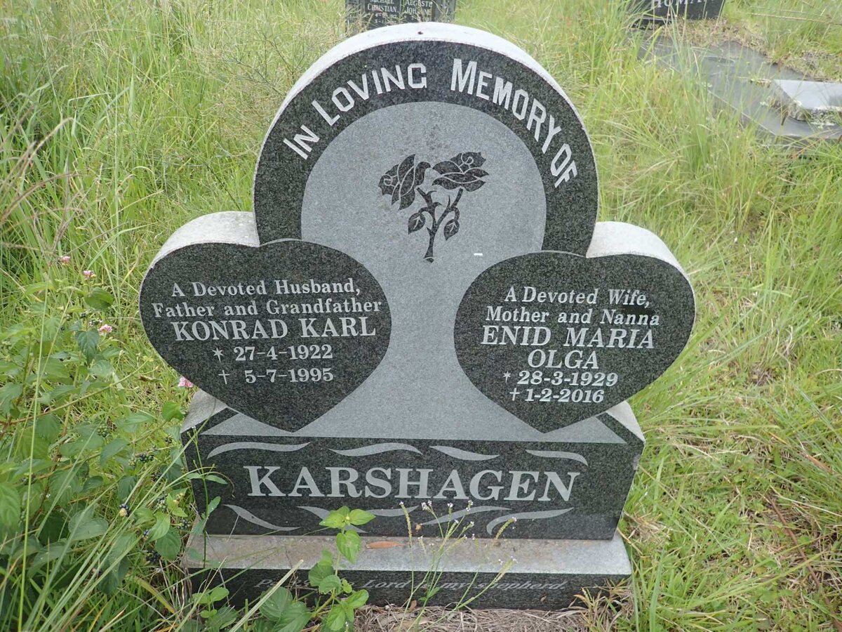 KARSHAGEN Konrad Karl 1922-1995 &amp; Enid Maria Olga 1929-2016