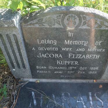 KUPFER Jacoba Elizabeth nee DURAND 1886-1958