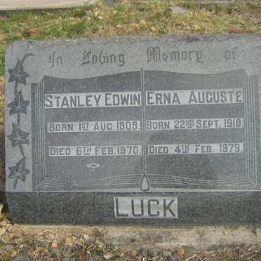 LUCK Stanley Edwin 1909-1970 &amp; Erna Auguste 1910-1979