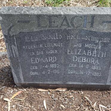 LEACH Edward 1892-1961 & Elizabeth Debora 1893-1982