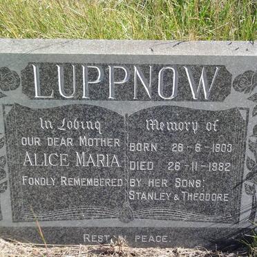 LUPPNOW Alice Maria 1903-1982