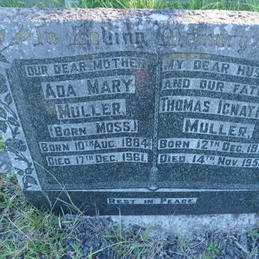 MULLER Thomas Ignatius 1878-1950 &amp; Ada Mary MOSS 1884-1961