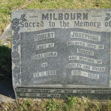 MILBOURN Robert -1966 &amp; Josephine 1910-1955