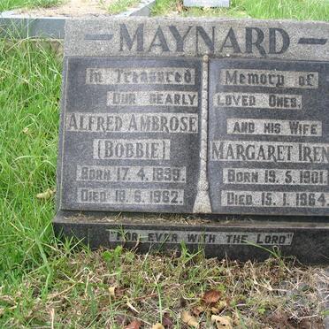 MAYNARD Alfred Ambrose 1899-1962 &amp; Margaret Irene 1901-1964
