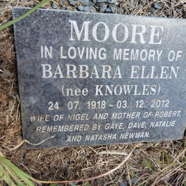 MOORE Barbara Ellen nee KNOWLES 1918-2012