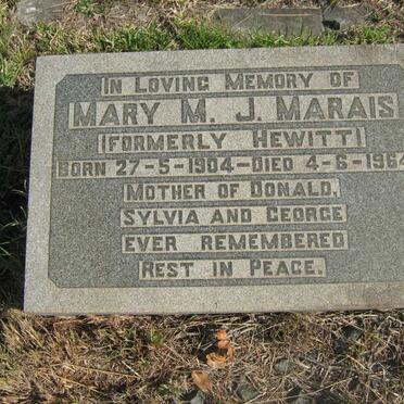 MARAIS Mary M.J. formerly HEWITT 1904-1964