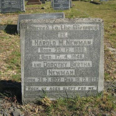 NEWMAN Harold M. 1888-1948 &amp; Dorothy Bertha 1902-1975
